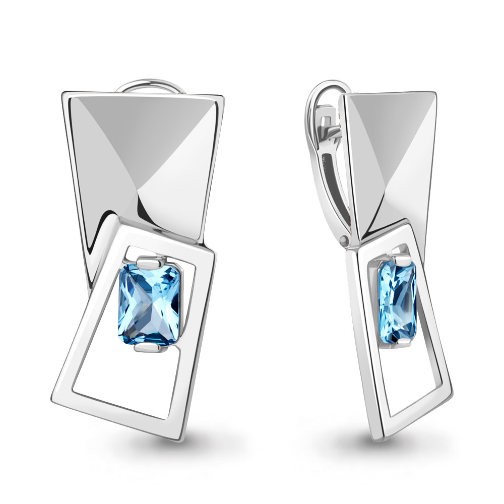 4325392 Серьги из Серебра с нанотопазами свисс