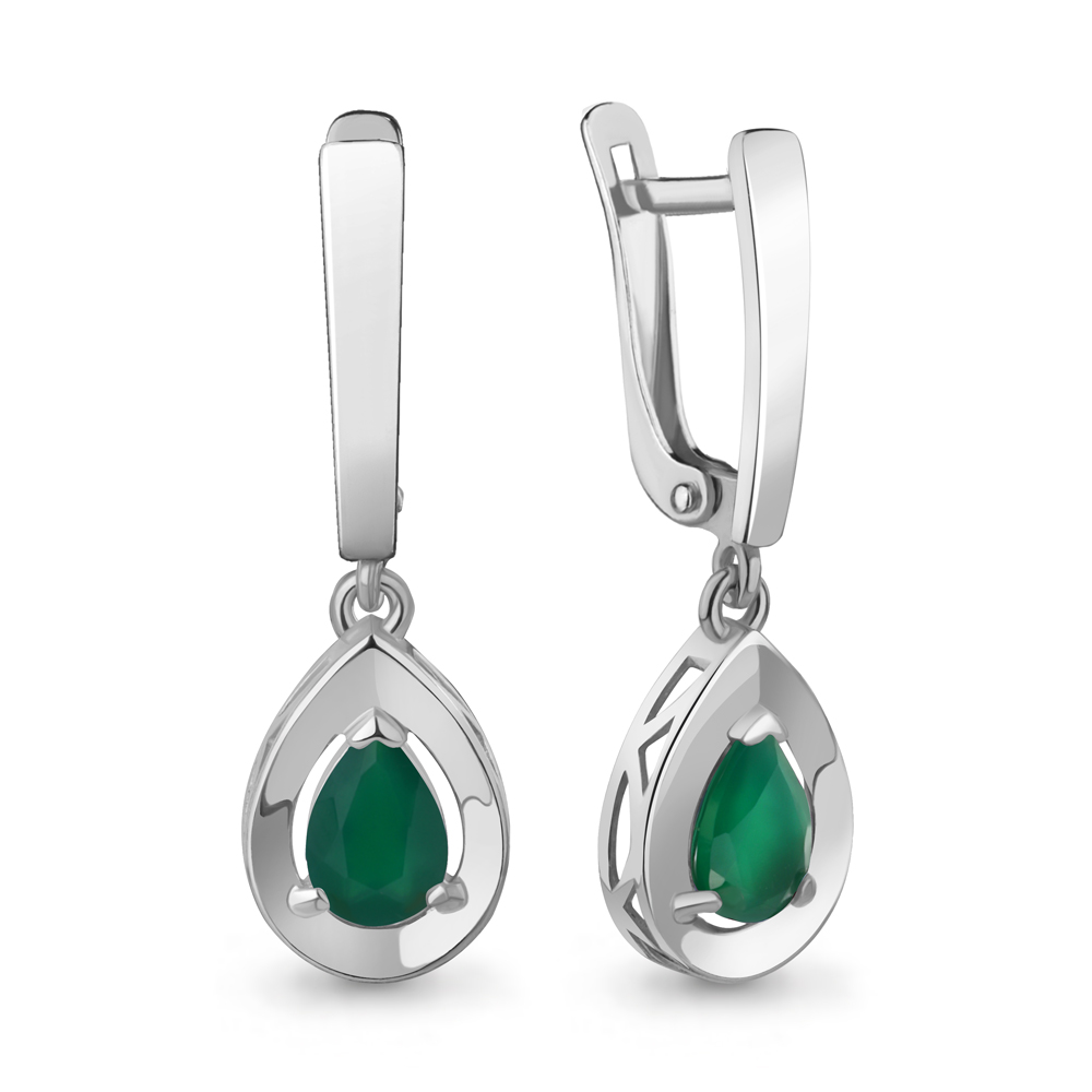4327209 Серьги из Серебра с агатами