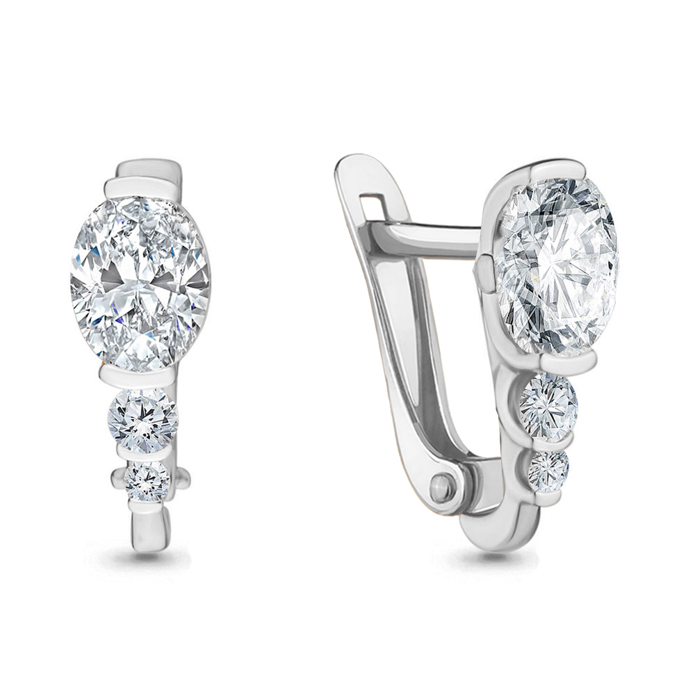 433921 Серьги из Серебра с фианитами