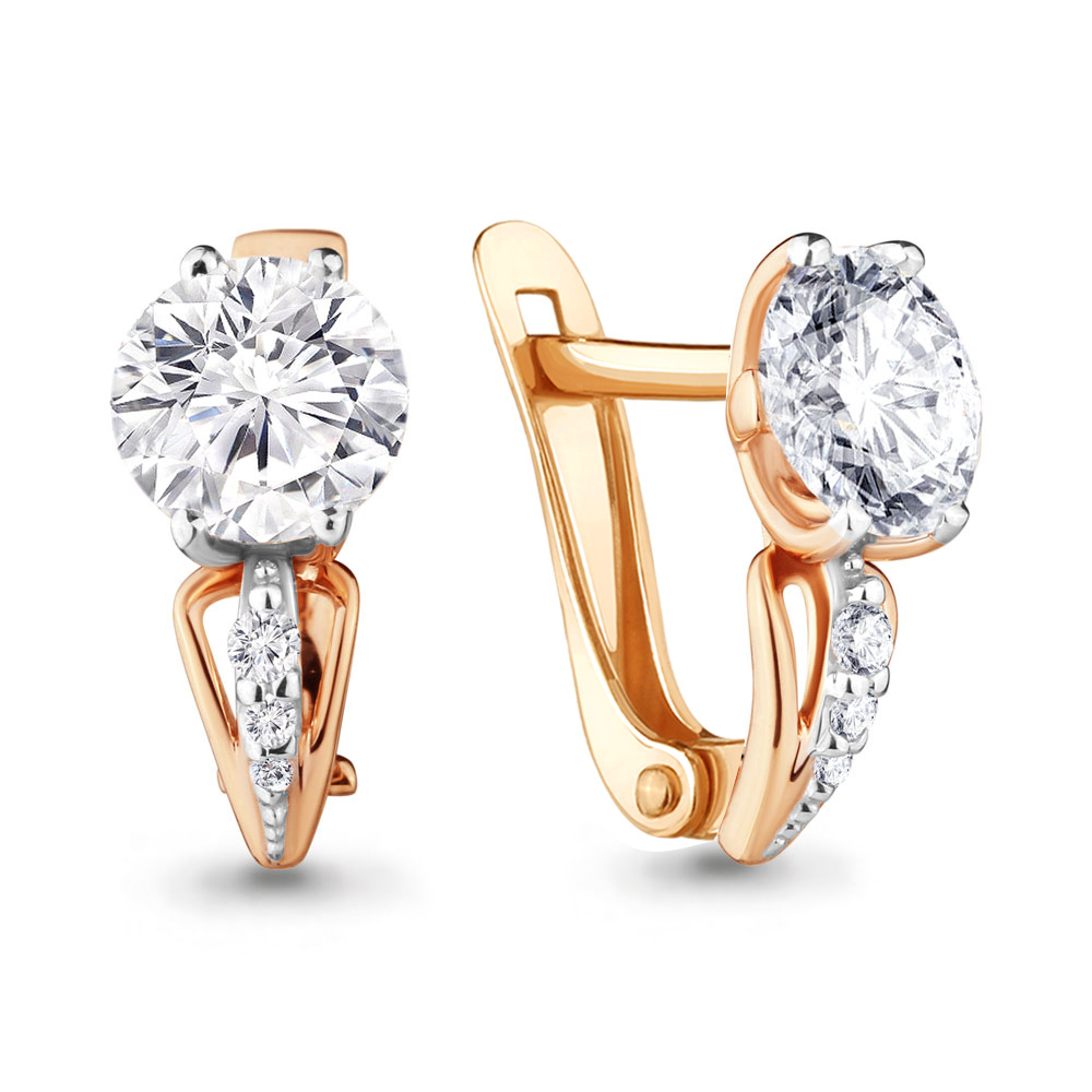 433981А Серьги из Золота с фианитами