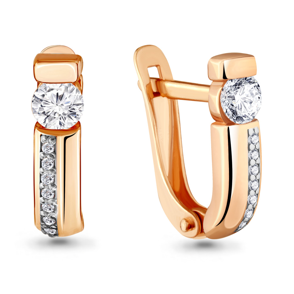 434001А Серьги из Золота с фианитами