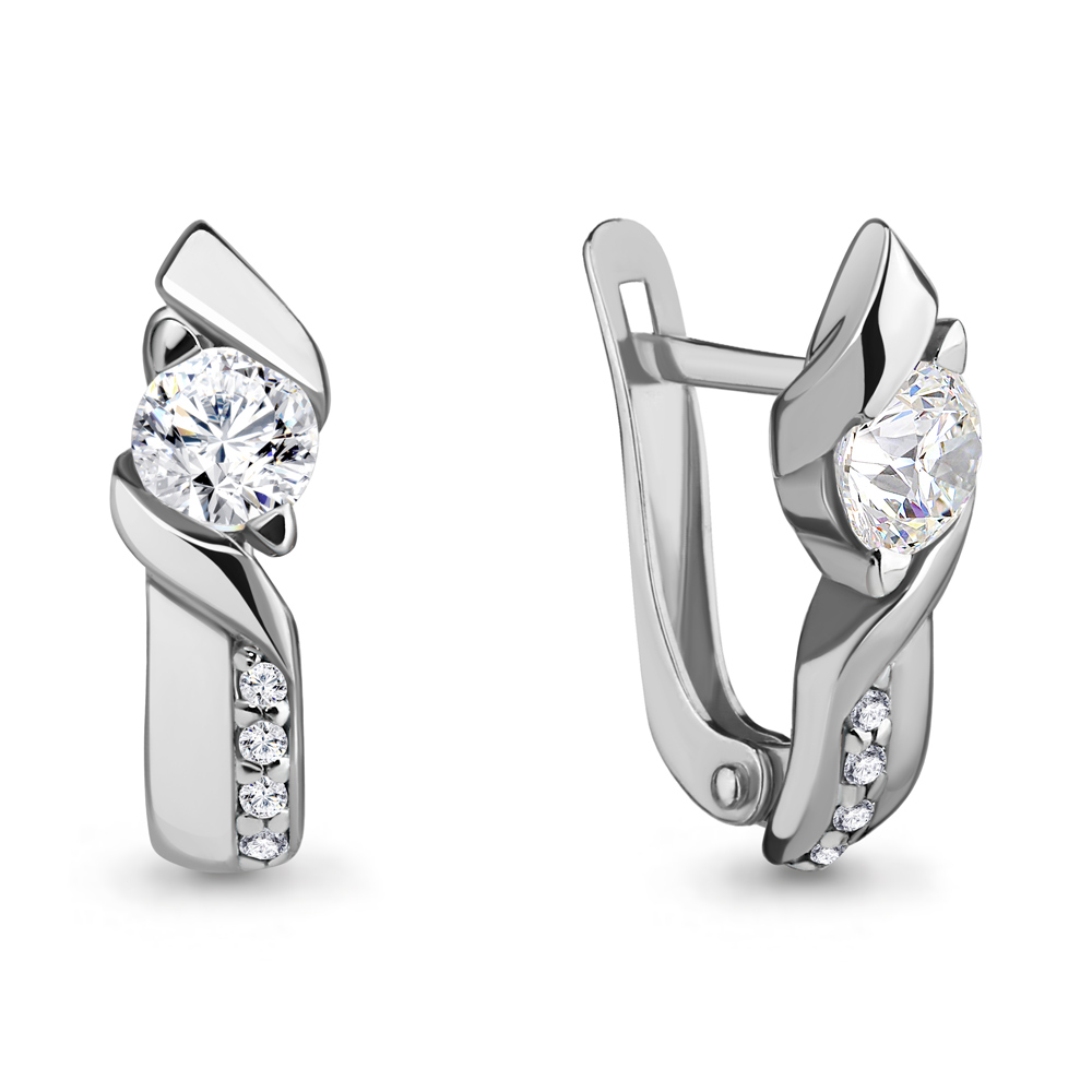 43402А Серьги из Серебра с фианитами