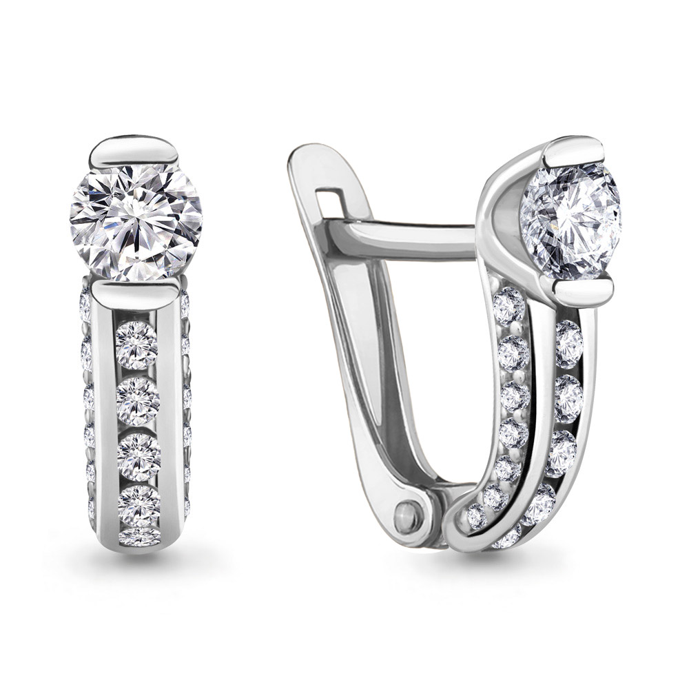 43408А Серьги из Серебра с фианитами
