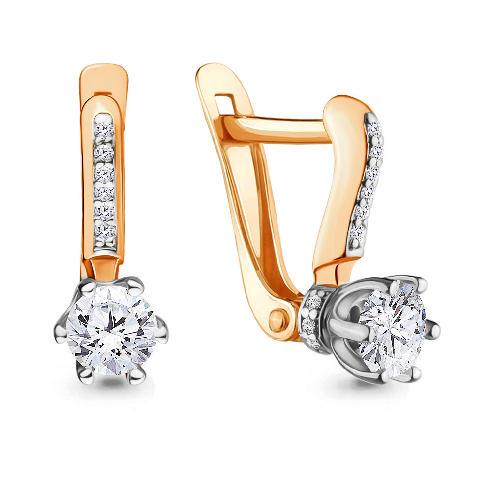 434131А Серьги из Золота с фианитами