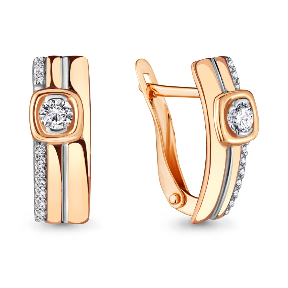 434191А Серьги из Золота с фианитами