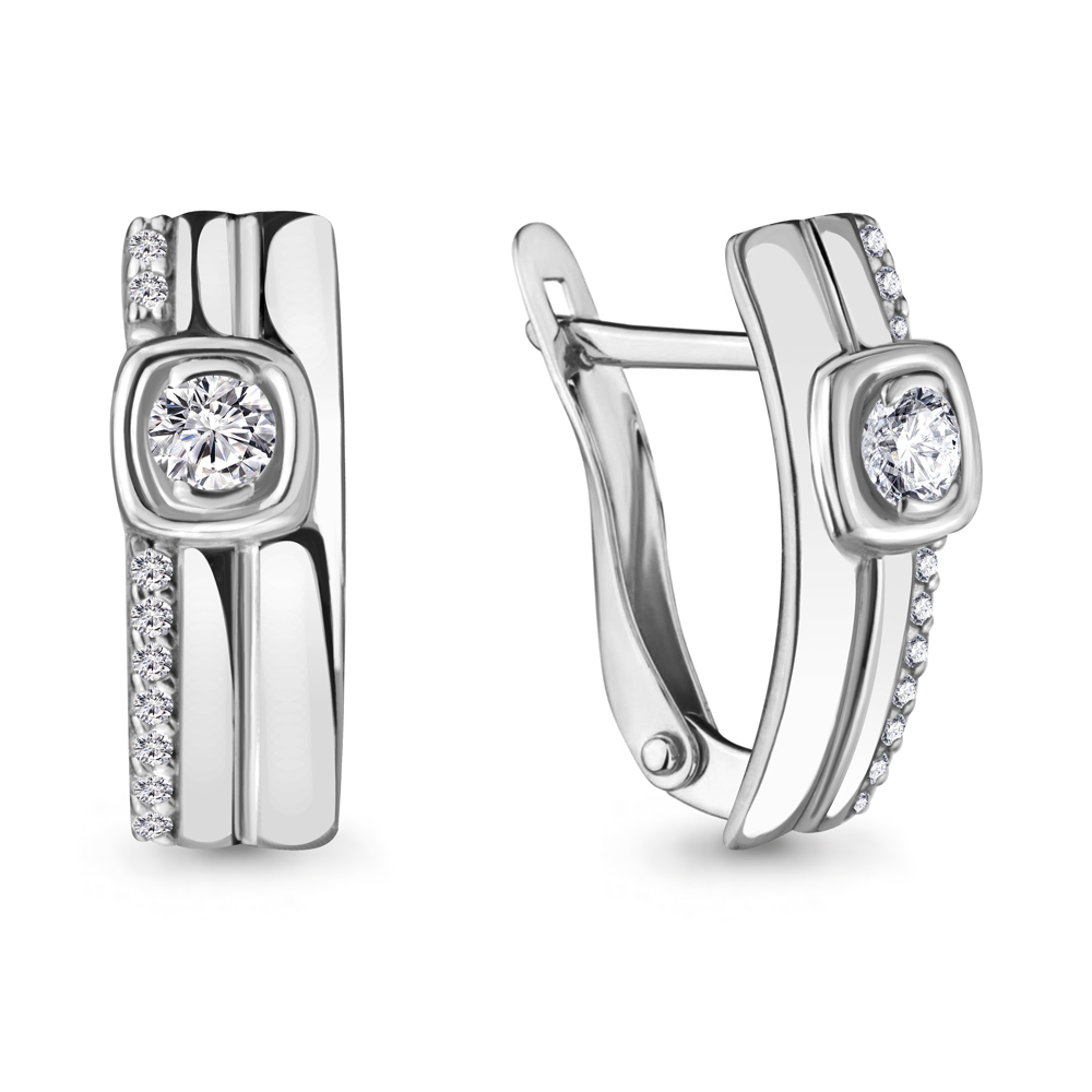 43419А Серьги из Серебра с фианитами