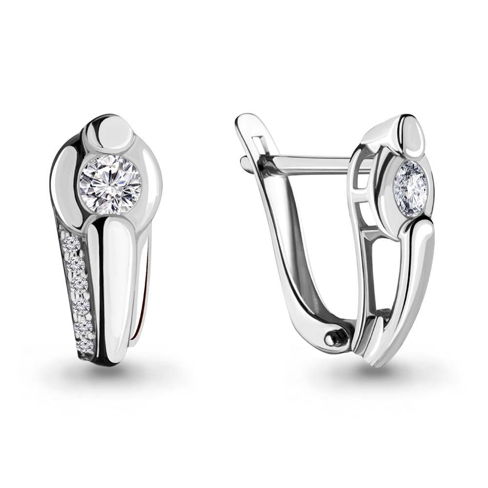 434201А Серьги из Серебра с фианитами