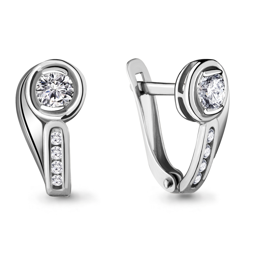 43424А Серьги из Серебра с фианитами