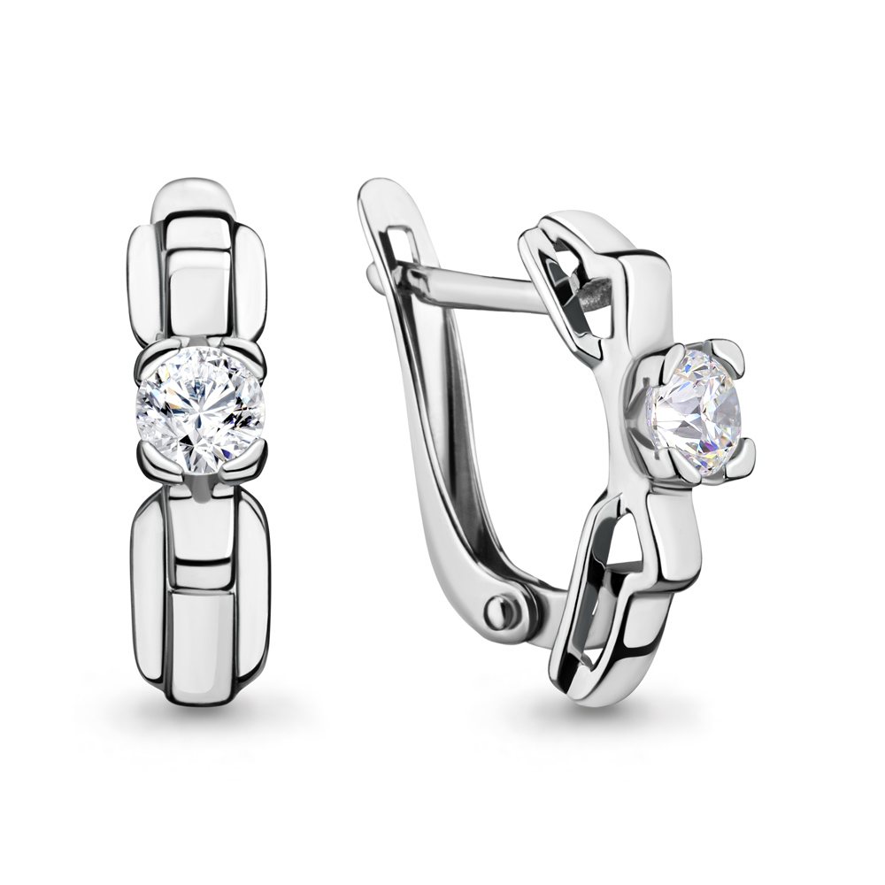 434261 Серьги из Серебра с фианитами