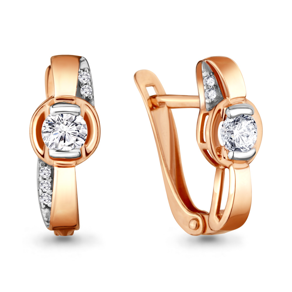 434271А Серьги из Золота с фианитами