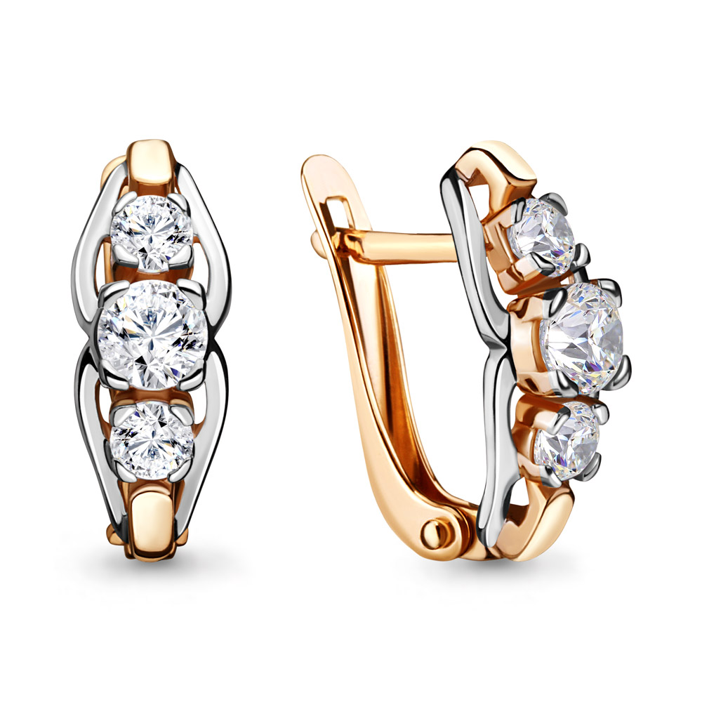 434281 Серьги из Золота с фианитами