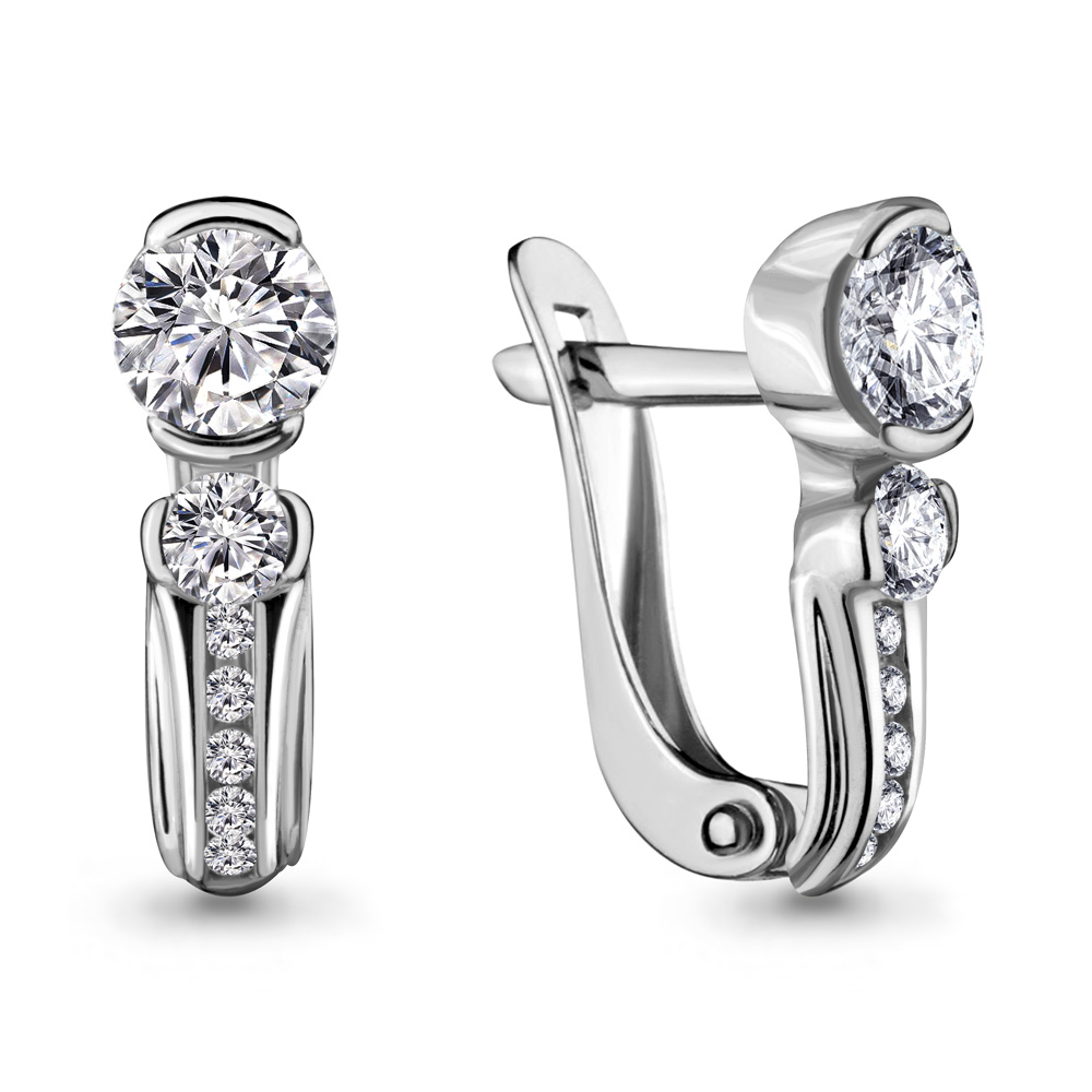 43430А Серьги из Серебра с фианитами