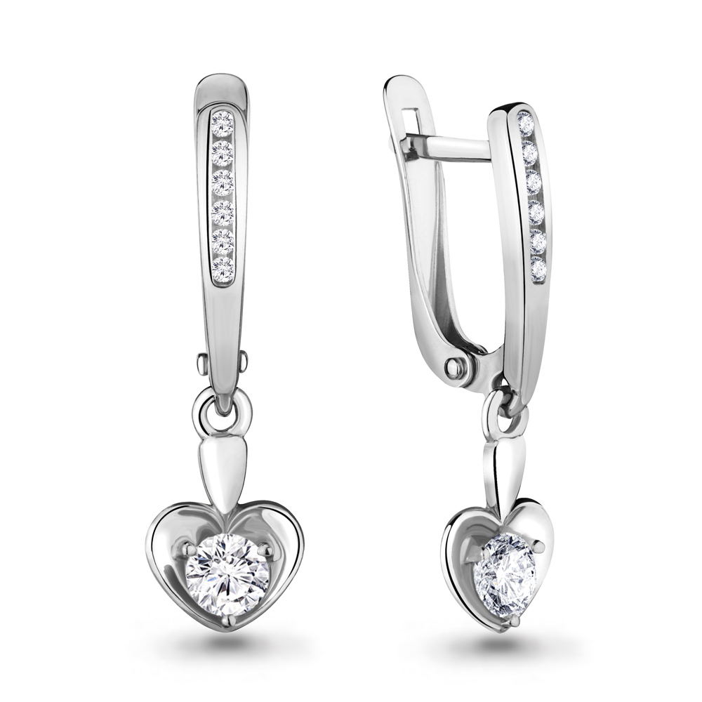 43433А Серьги из Серебра с фианитами