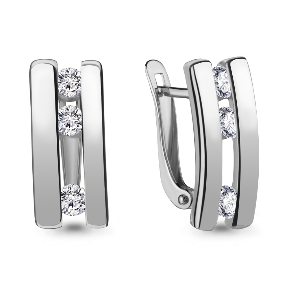 43439 Серьги из Серебра с фианитами