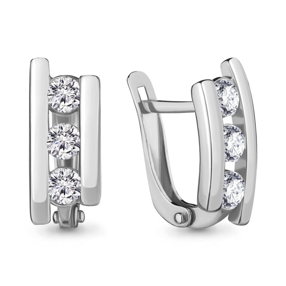 43450 Серьги из Серебра с фианитами