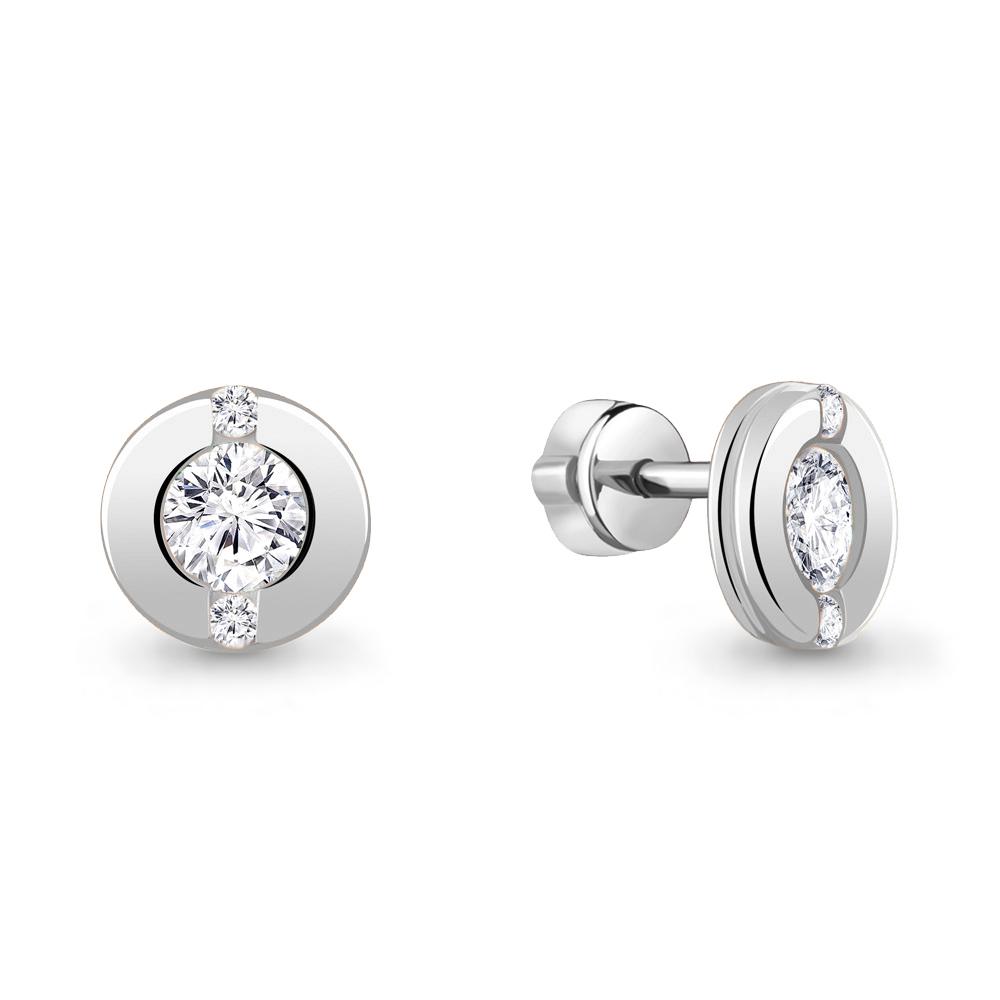 434721А Серьги из Серебра с фианитами