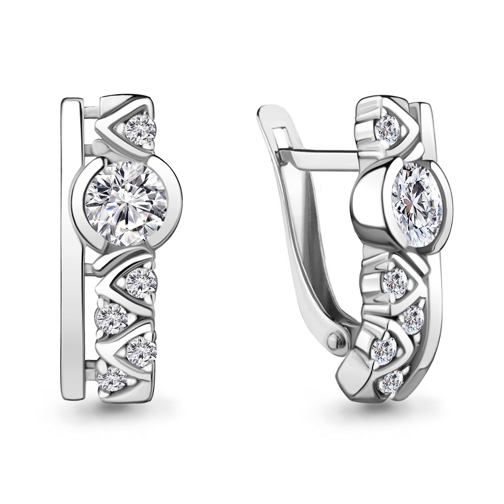 43480А Серьги из Серебра с фианитами
