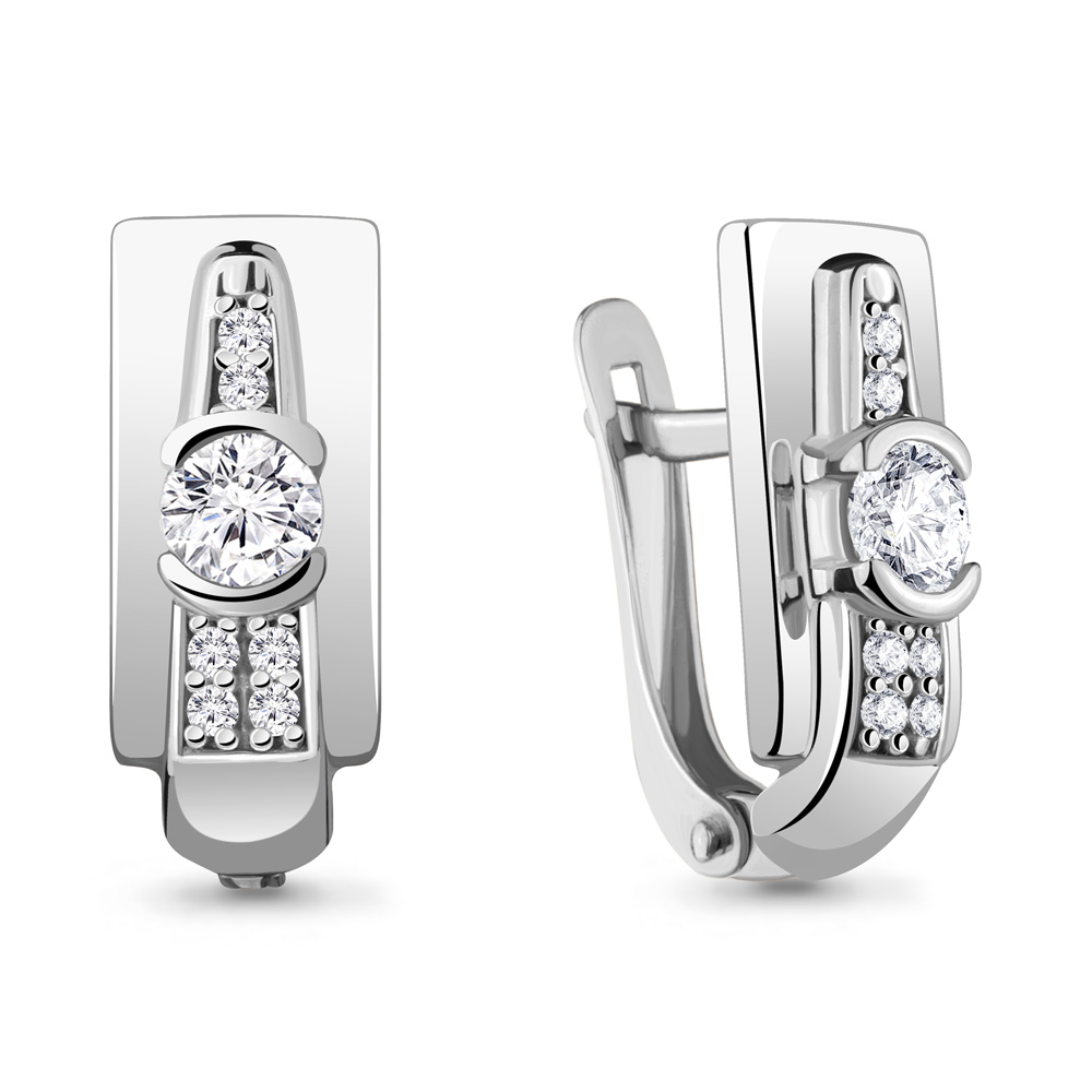 43481А Серьги из Серебра с фианитами