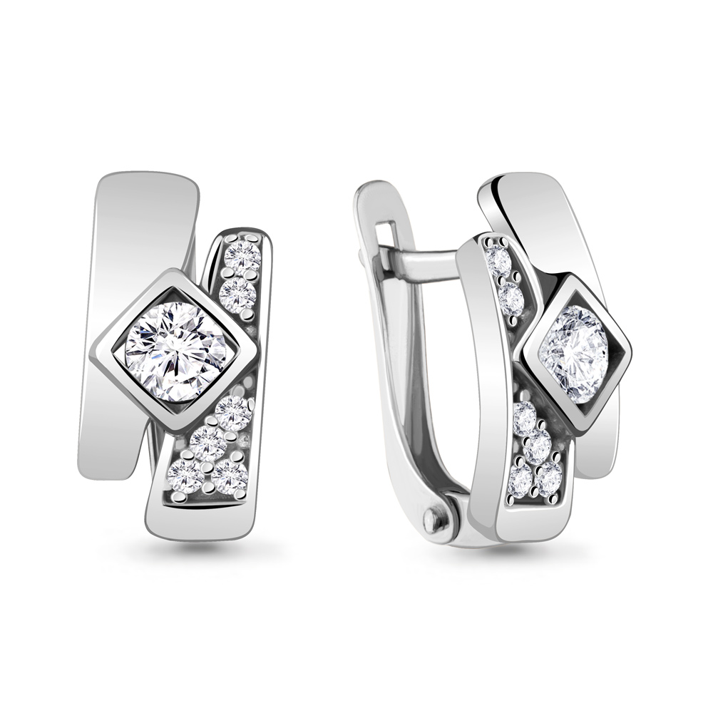 434821А Серьги из Серебра              с фианитами