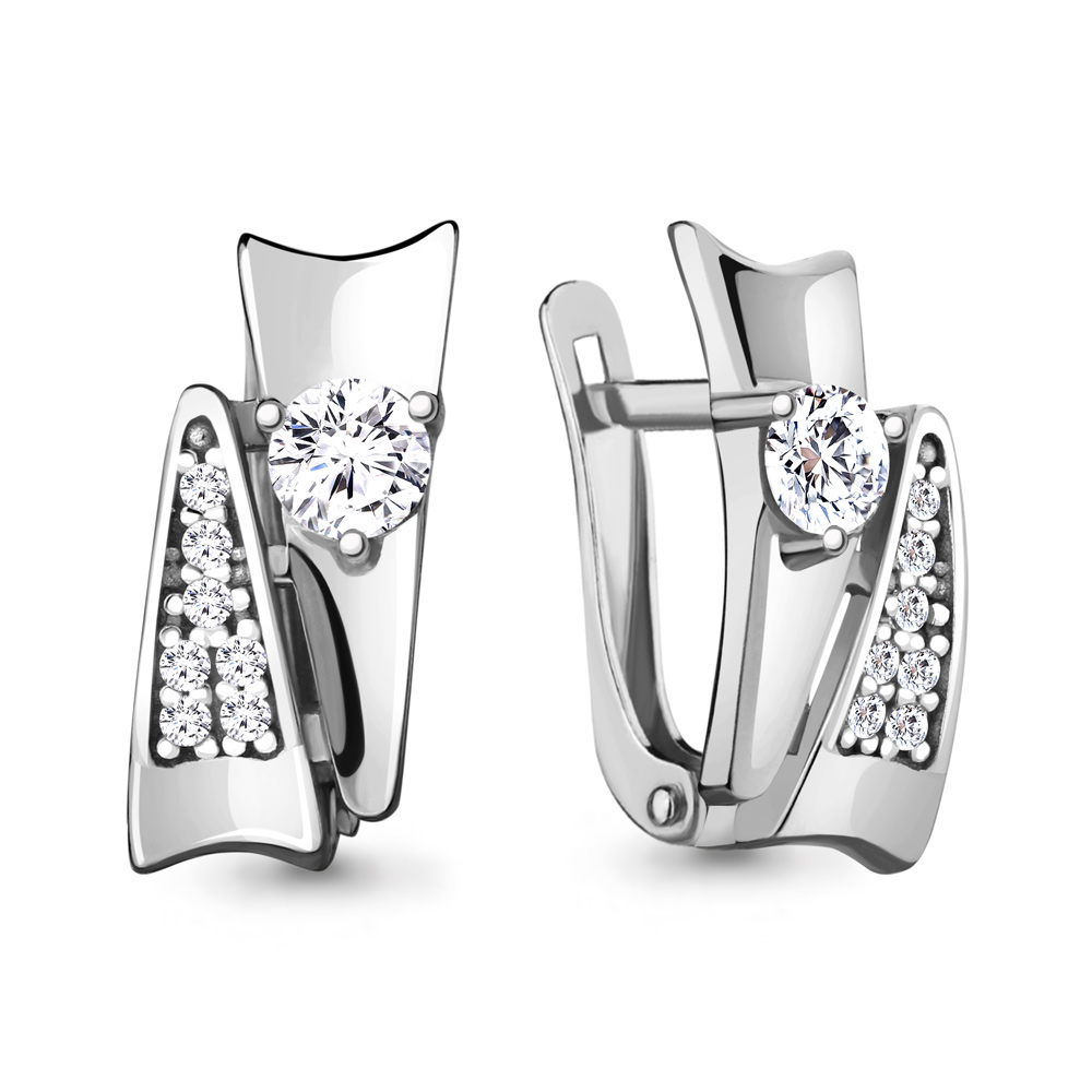 43483А Серьги из Серебра с фианитами