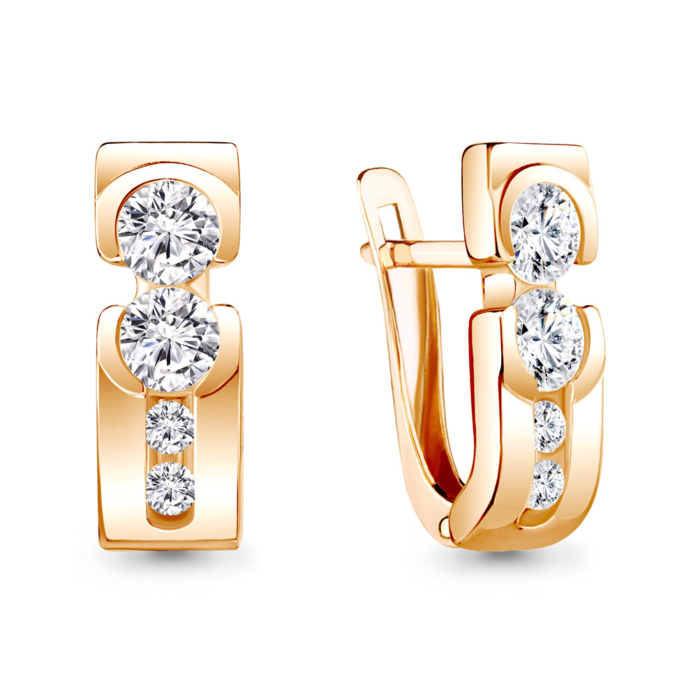 434851А Серьги из Золота с фианитами