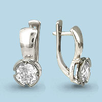 435421 Серьги из Серебра с фианитами
