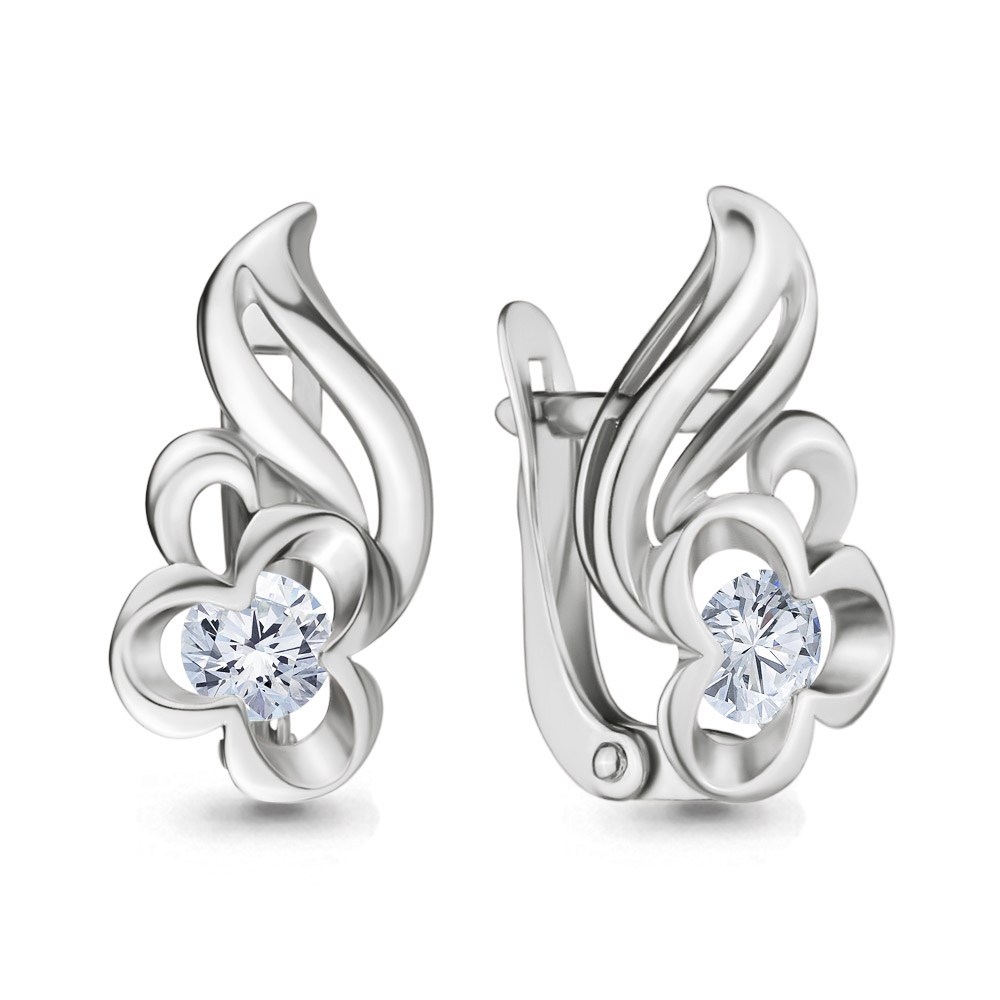 435631 Серьги из Серебра с фианитами