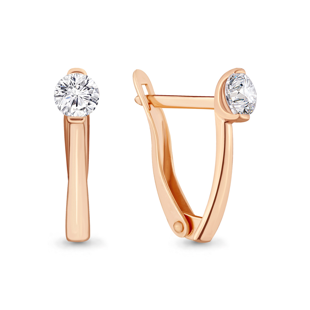 435791 Серьги из Золота с фианитами