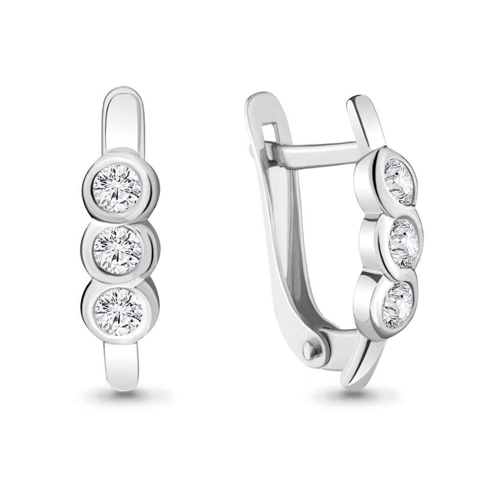 43580 Серьги из Серебра с фианитами