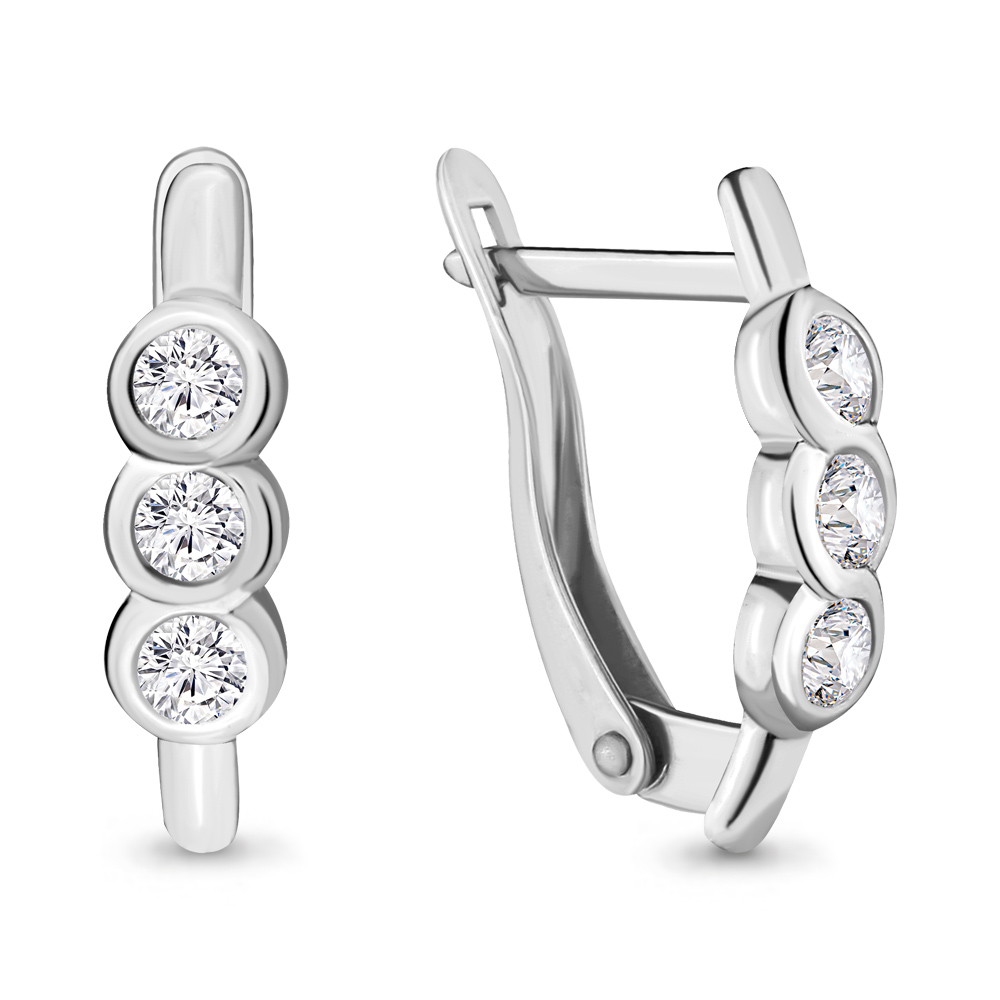 43580А Серьги из Серебра с фианитами