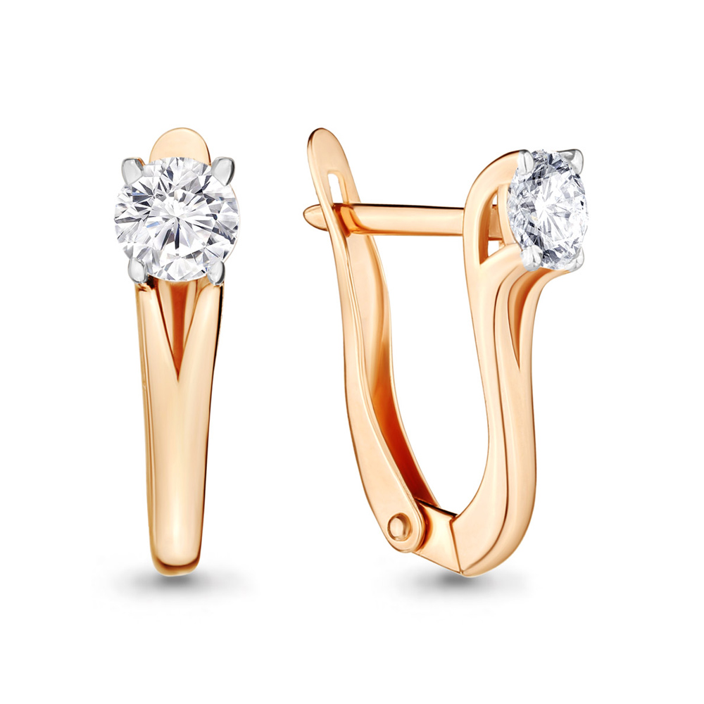 436241 Серьги из Золота с фианитами