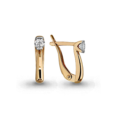 436341 Серьги из Золота с фианитами