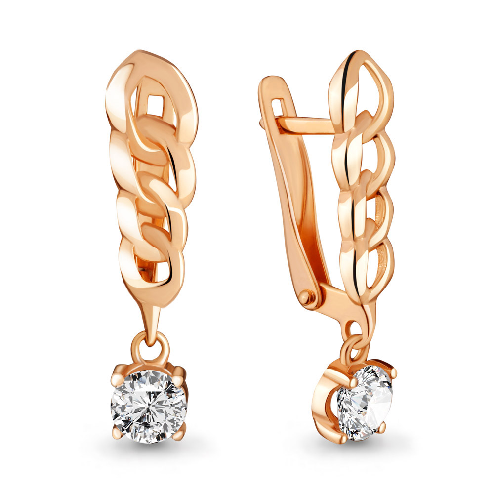 436631 Серьги из Золота с фианитами