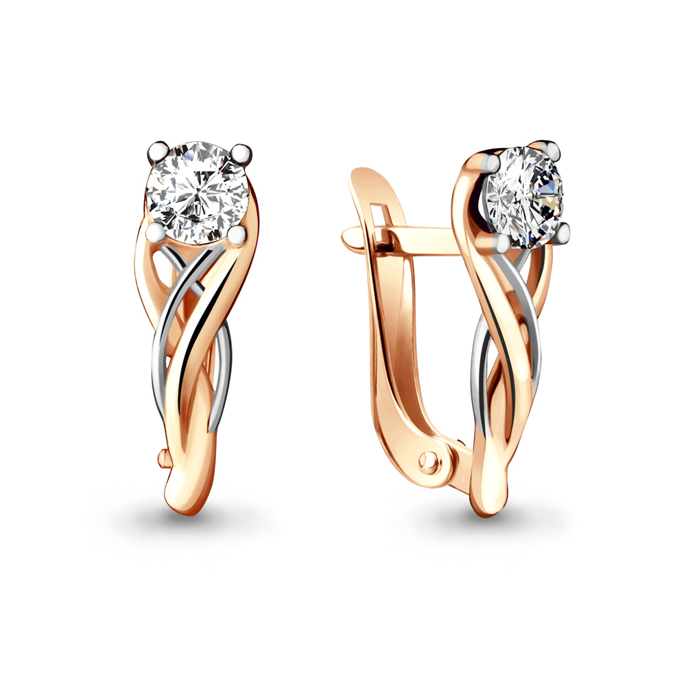 436651 Серьги из Золота с фианитами