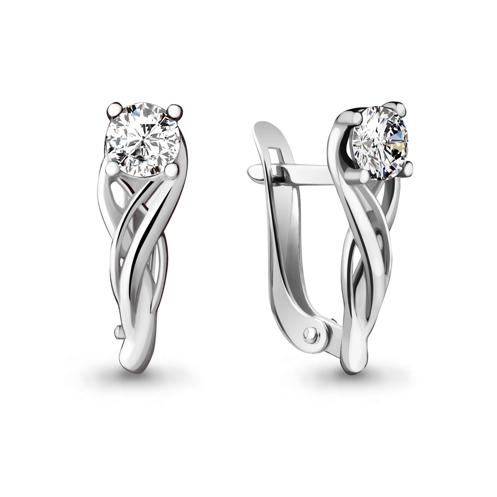 436651 Серьги из Серебра с фианитами