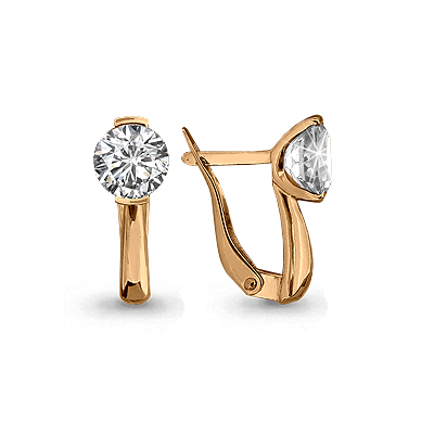 436691 Серьги из Золота с фианитами