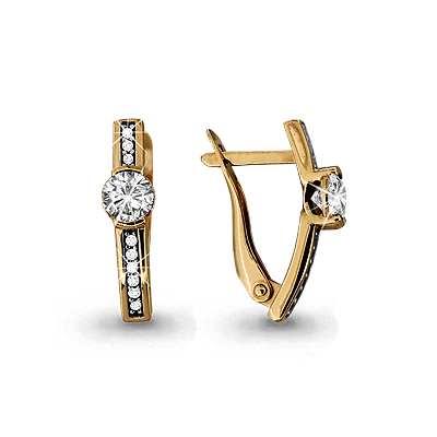 436801А Серьги из Золота с фианитами