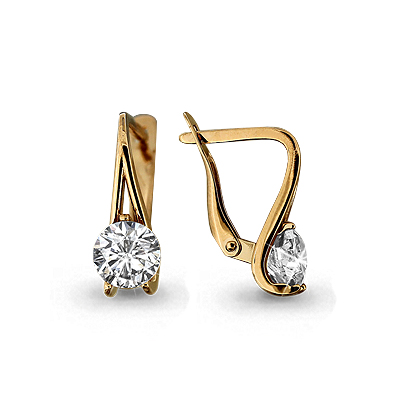 436811 Серьги из Золота с фианитами