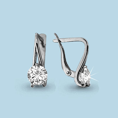 436811 Серьги из Серебра с фианитами