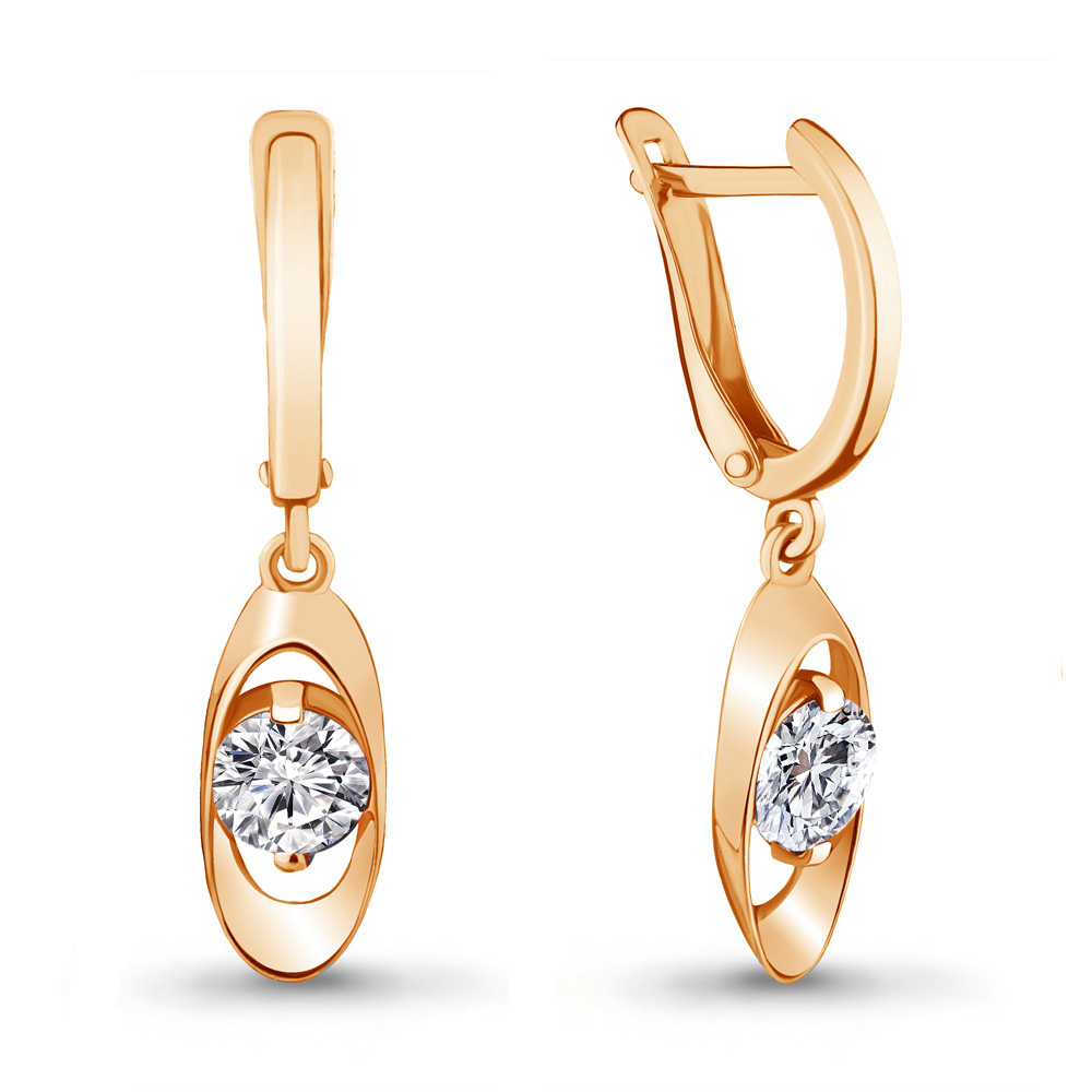 436831 Серьги из Золота с фианитами