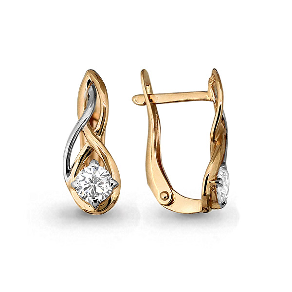 437091 Серьги из Золота с фианитами