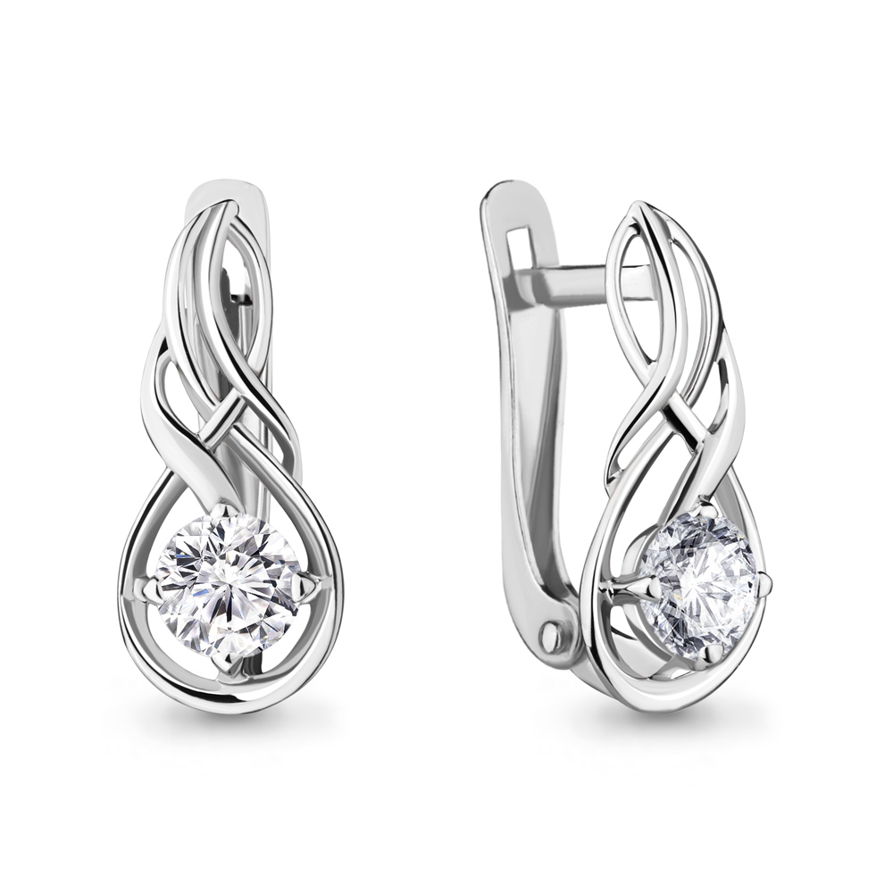 437101 Серьги из Серебра с фианитами