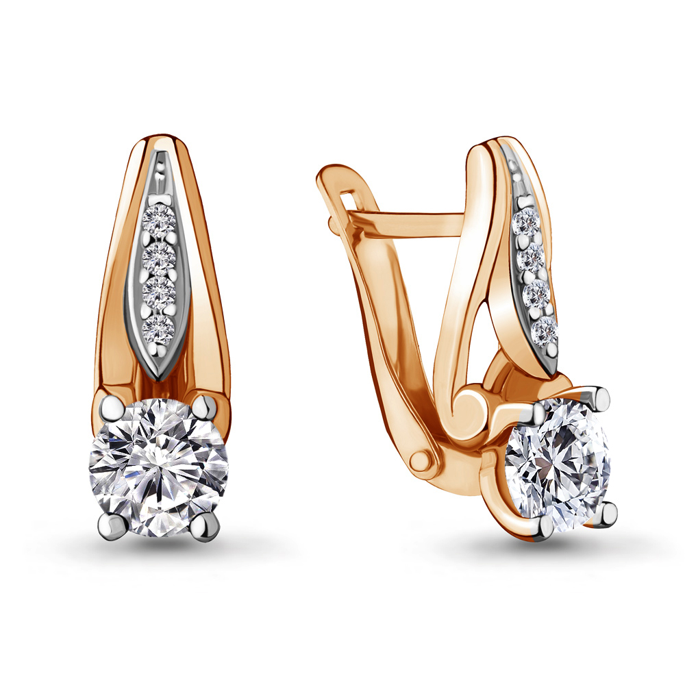 437391А Серьги из Золота с фианитами