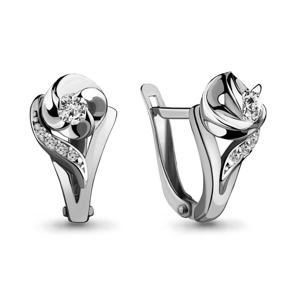 43765А Серьги из Серебра с фианитами