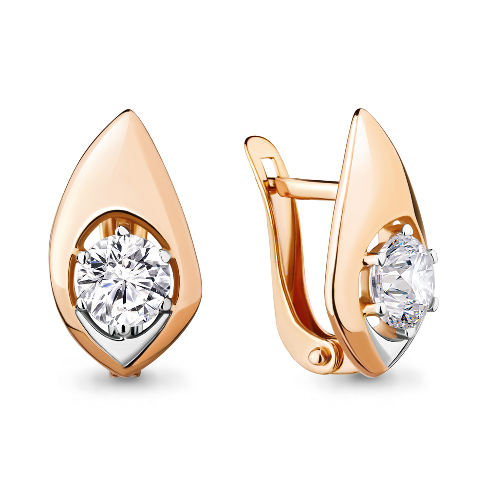 438171 Серьги из Золота с фианитами