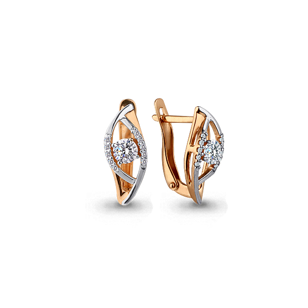 438191А Серьги из Золота с фианитами