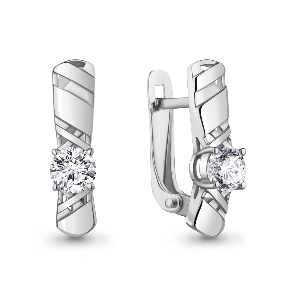 438311 Серьги из Серебра с фианитами