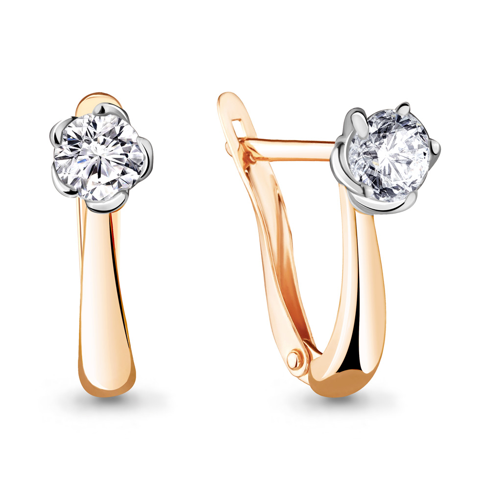 438681 Серьги из Золота с фианитами