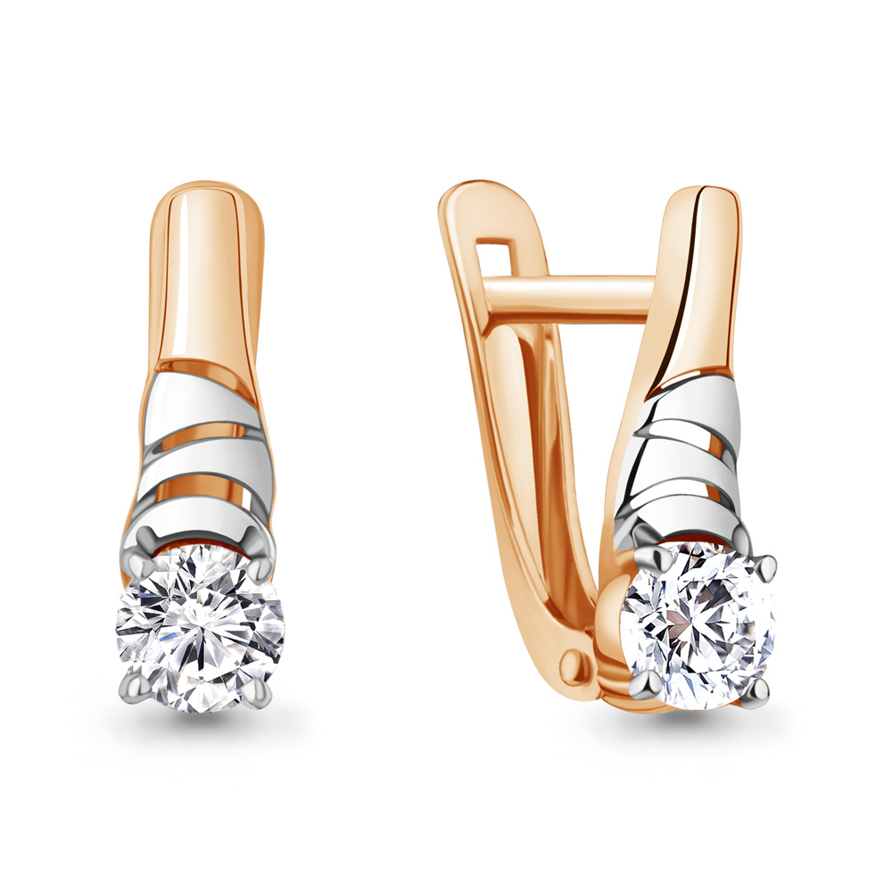 438891 Серьги из Золота с фианитами