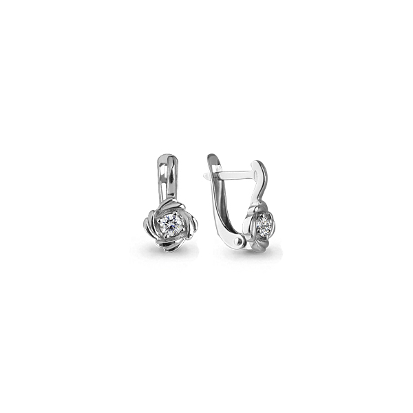 438941 Серьги из Серебра с фианитами